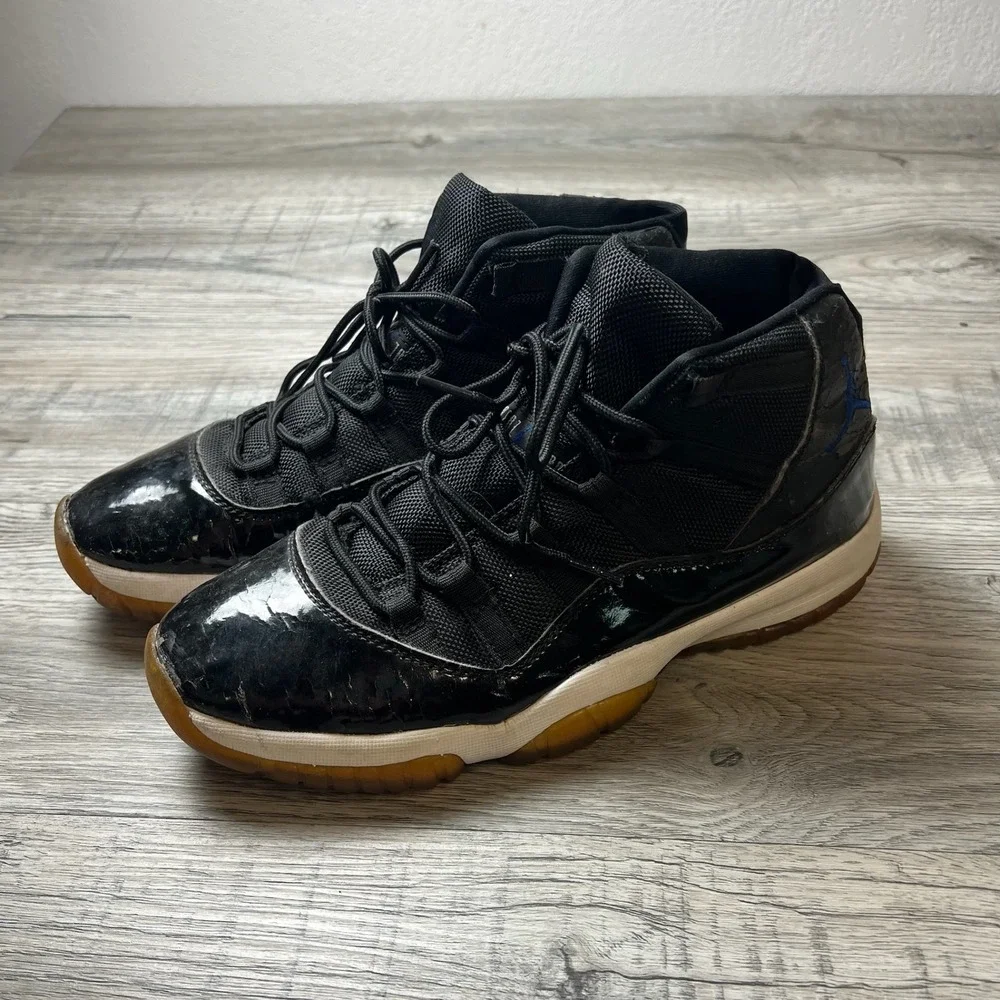 Jordan 11 Retro Space Jam Mens 11 Black Blue 2000 OG Vintage Sneakers 136046-041